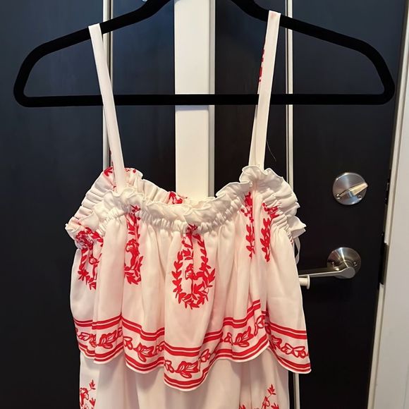 Tularosa tiered floral white and red mini dress - medium - Picture 2 of 3